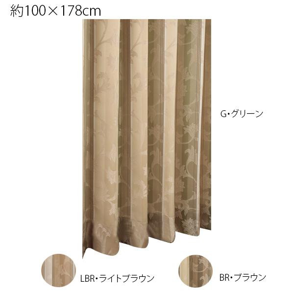 川島織物セルコン ロルカ 1.5倍形態安定プリーツ ドレープカーテン 1枚 100×178cm DF1162S BR・ブラウン