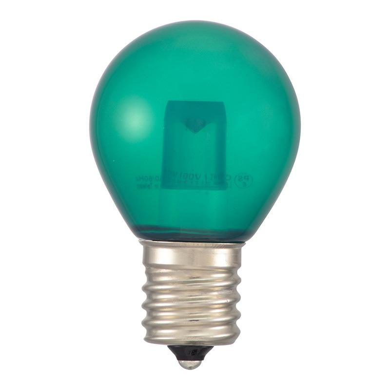 OHM LEDサイン球装飾用 S35/E17/1.2W/6lm/クリア緑色 LDS1G-H-E17 13C